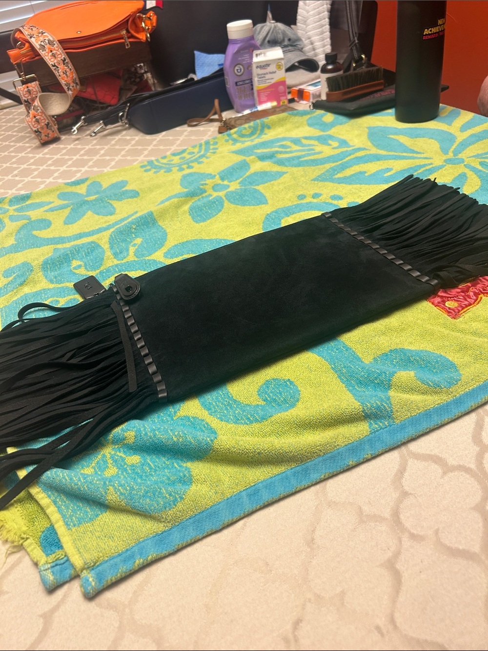 Coach Black Fringe Clutch Bag - Rare